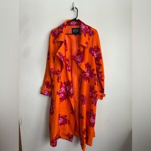 Scoop Vibrant Orange Trench Coat